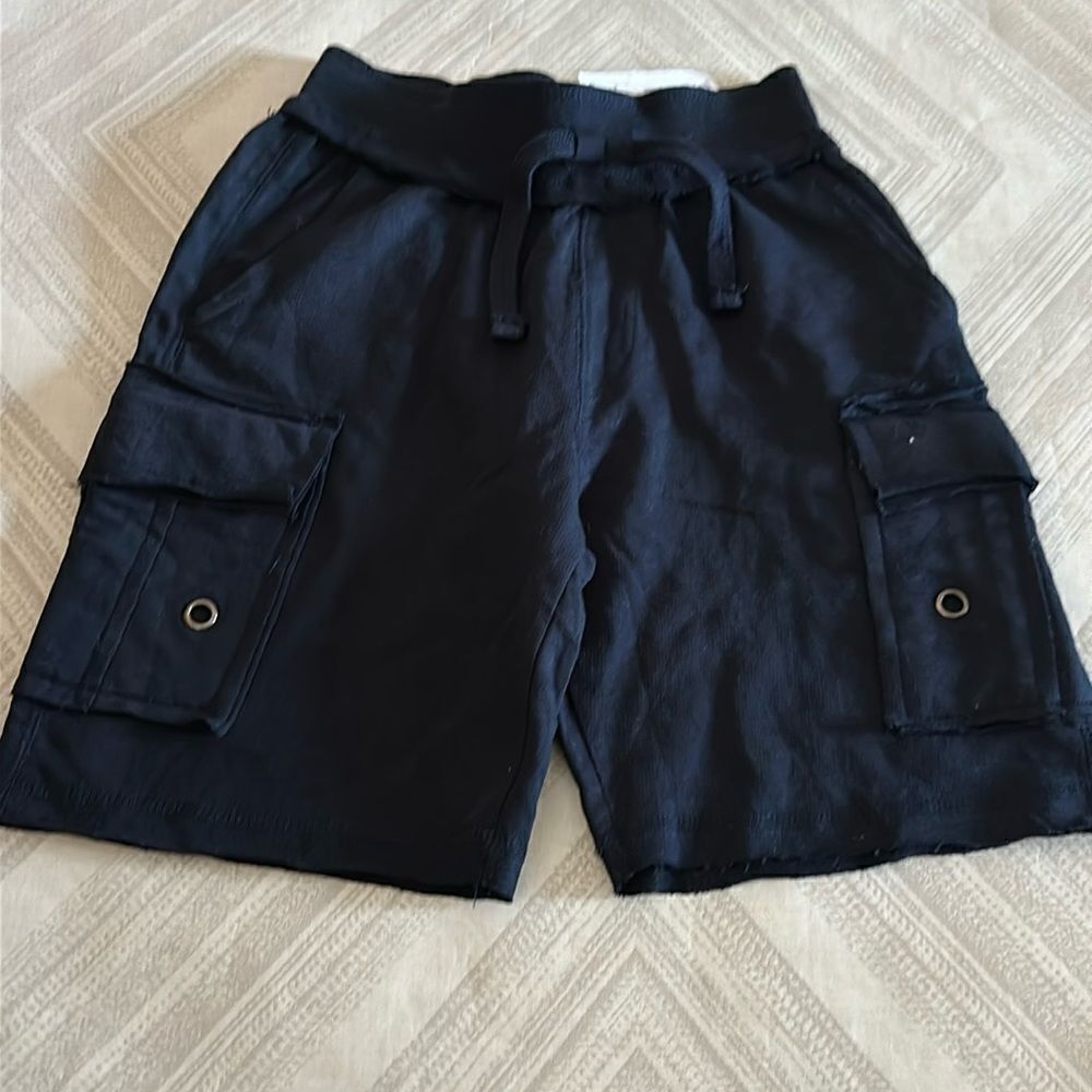 Mish Boys Navy Cargo Sweat Shorts - Size 6